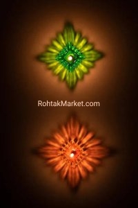 Rajdip - Fancy Diye, 3D Reflection Diya for Diwali, Rangoli, Office, Garden, or Temple. Pack of 12
