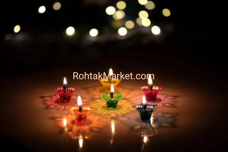 Tejdip - Fancy Diye, 3D Reflection Diya for Diwali, Rangoli, Office, Garden, or Temple. Pack of 12