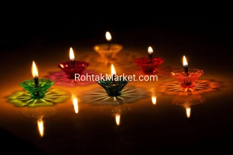 Swapandip - Fancy Diye, 3D Reflection Diya for Diwali, Rangoli, Office, Garden, or Temple. Pack of 12