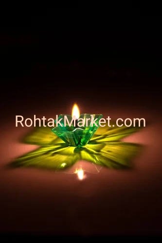 Shubhdip -  Fancy Diye, 3D Reflection Diya for Diwali, Rangoli, Office, Garden, or Temple. Pack of 12