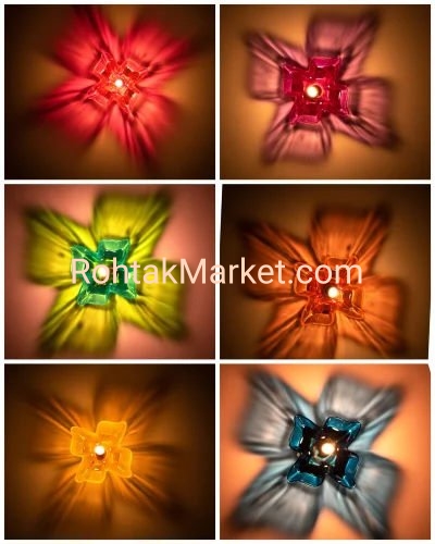 Shubhdip -  Fancy Diye, 3D Reflection Diya for Diwali, Rangoli, Office, Garden, or Temple. Pack of 12