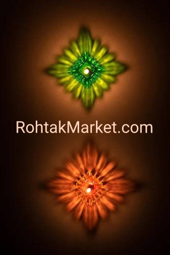 Rajdip - Fancy Diye, 3D Reflection Diya for Diwali, Rangoli, Office, Garden, or Temple. Pack of 12