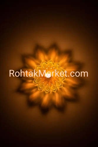 Krishandip - Fancy Diye, 3D Reflection Diya for Diwali, Rangoli, Office, or Temple. Pack of 12