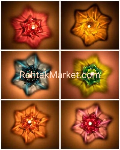 Brahmadip - Fancy Diye, 3D Reflection Diya for Diwali, Rangoli, Office, Garden, or Temple. Pack of 12