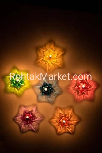 Brahmadip - Fancy Diye, 3D Reflection Diya for Diwali, Rangoli, Office, Garden, or Temple. Pack of 12
