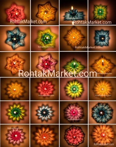 5 Designs - 3D Reflection Diya for Diwali, Rangoli, Office, Garden, or Temple. Pack of 60