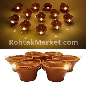 Pack of 12 - Water Sensor Diya with Water Sensing Technology | Battery Operated led Diyas for Home, Festivals Diwali Decoration.