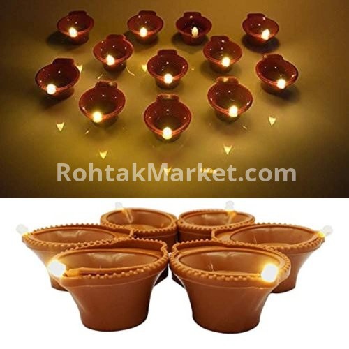 Pack of 12 - Water Sensor Diya with Water Sensing Technology | Battery Operated led Diyas for Home, Festivals Diwali Decoration.